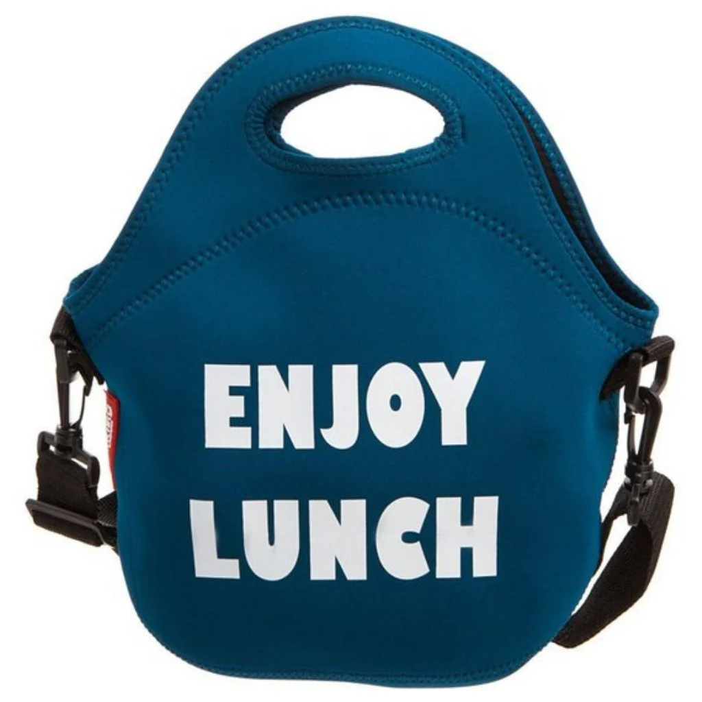 Bolsa bolso de neopreno azul original para transportar almuerzo hombre y mujer para llevar comida al trabajo, gimnasio gym, playa.