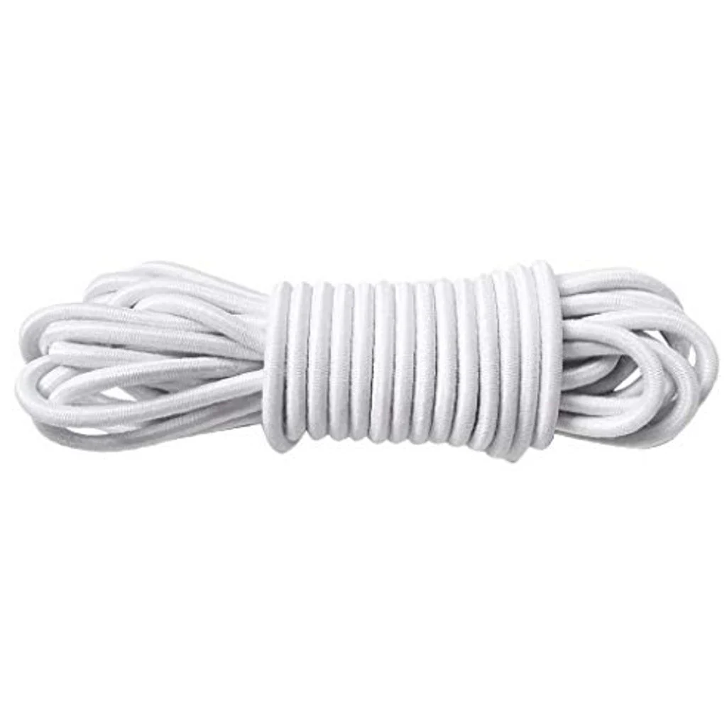 Cuerda elástica goma para lona piscina o remolques. Redonda. Cordón pulpos transporte. Náutica, pesca, navegación. Color blanco. - Imagen 8