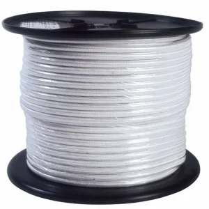 Cuerda elástica goma para lona piscina o remolques. Redonda. Cordón pulpos transporte. Náutica, pesca, navegación. Color blanco.