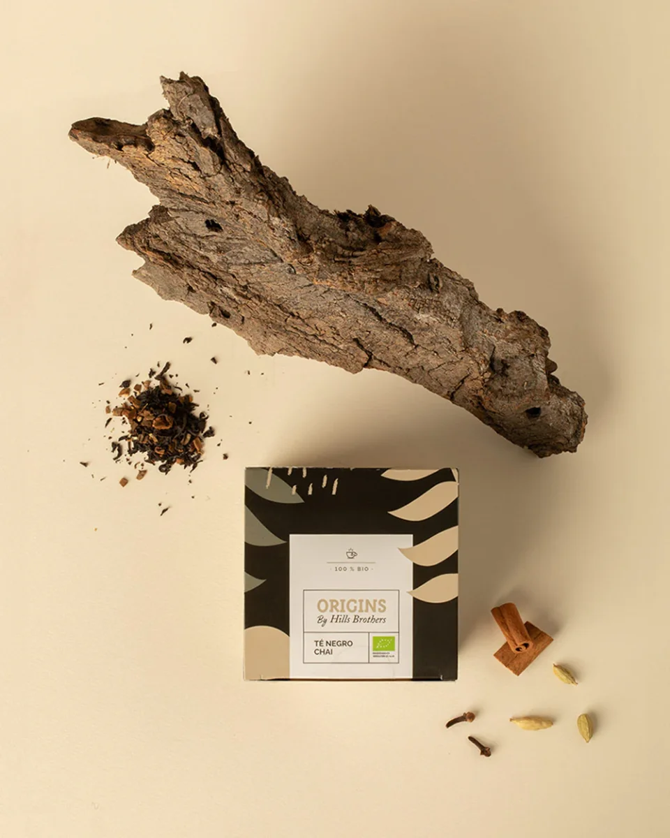 Té ecológico origins hills brothers negro chai 15 uds - Imagen 3