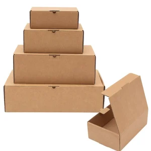 Pack 10 Cajas de cartón pequeñas o grandes automontables para envíos postales, almacenaje, mudanza, regalos, pastelería. fácil montaje.